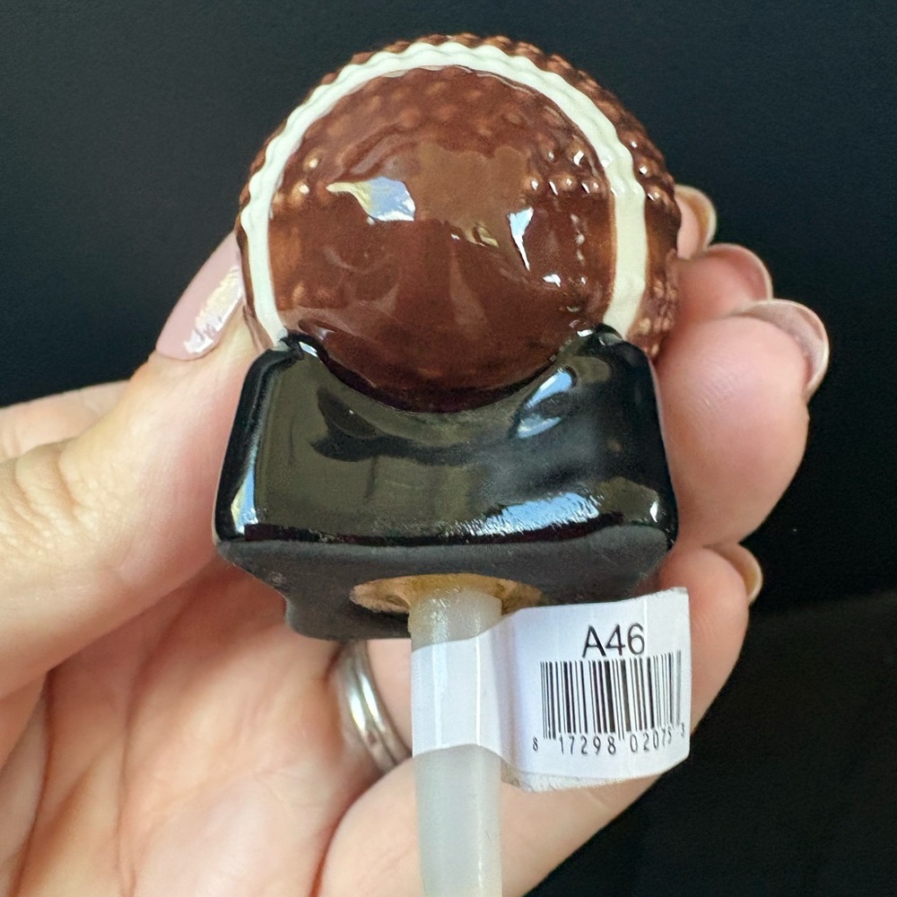 Nora Fleming Football Mini Charm Brown with White Laces - Picture 3 of 3